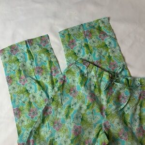 Mahogany Pajama Bottoms Leia Floral Print Cotton Blue Green Pink Women’s Sz S